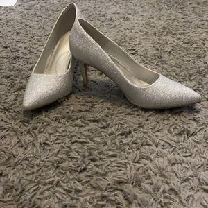 Silver sparkle heels